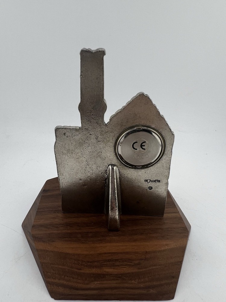 CORNISH ENGINE HOUSE PEWTER CLOCK BY ST JUSTIN- Needs new battery