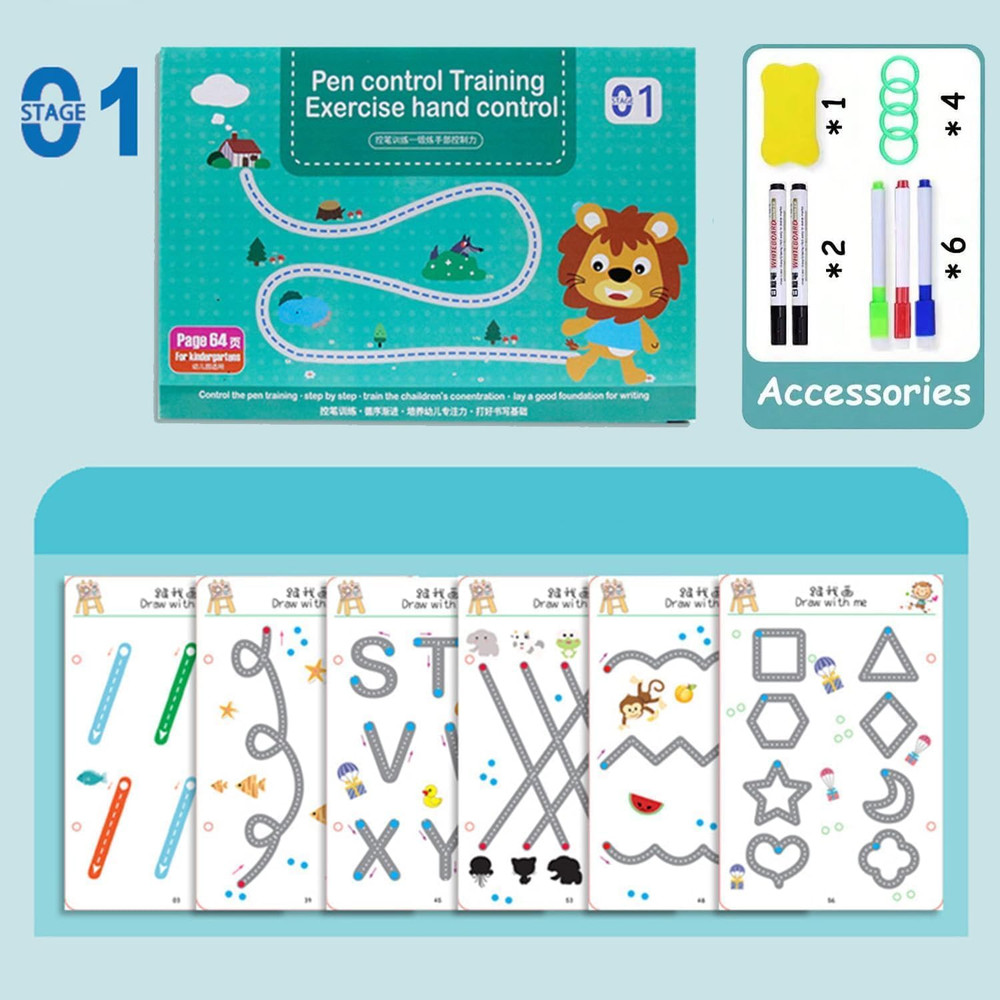 Scribble Smart Reusable Workbook, Fast-Track Young Minds, Little Curious Mind...