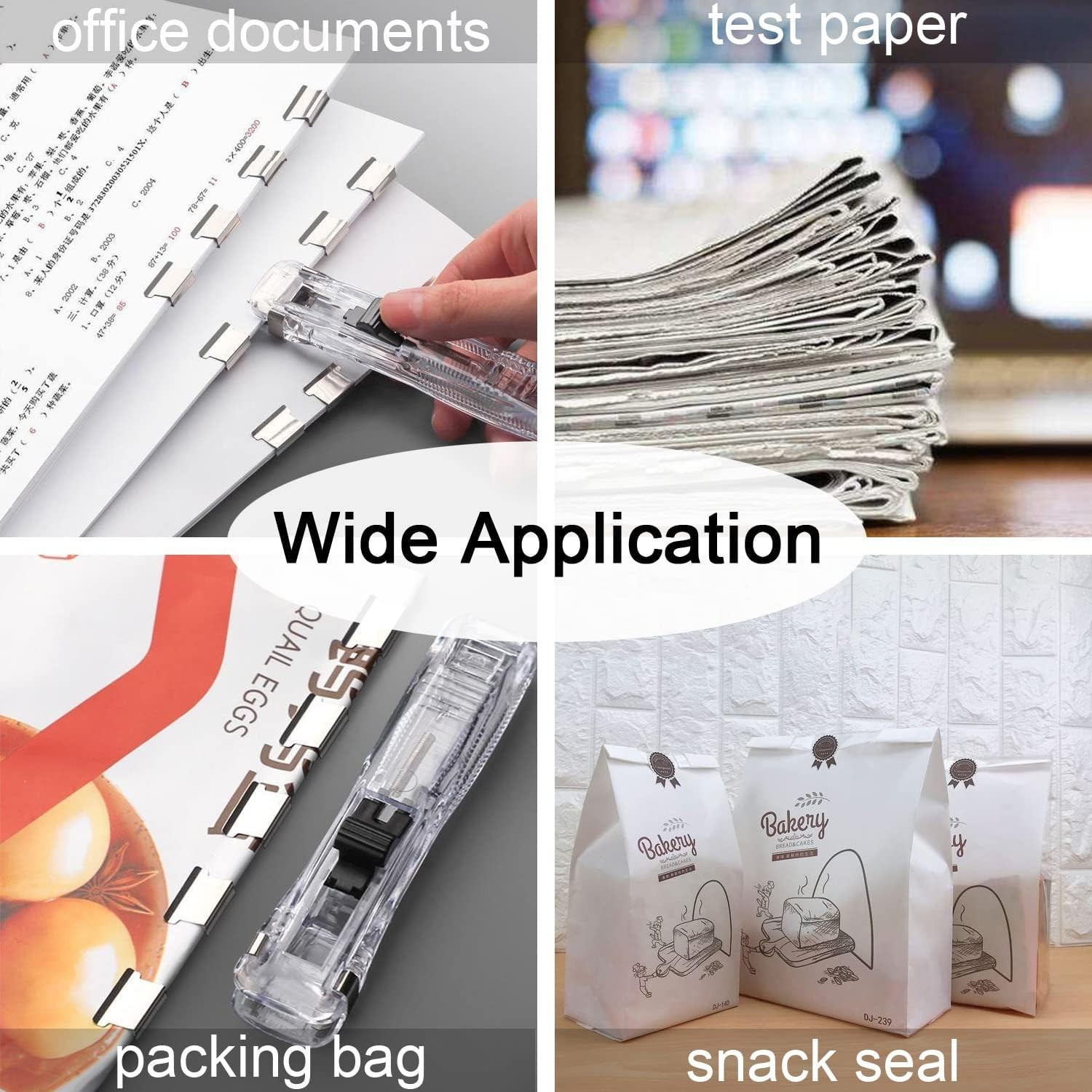 2 Pack Paper Clam Portable Handheld Paper Clip Dispenser with 50 Pcs Reusable
