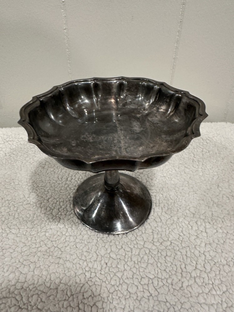 Antique Silverplate Chippendale Compote