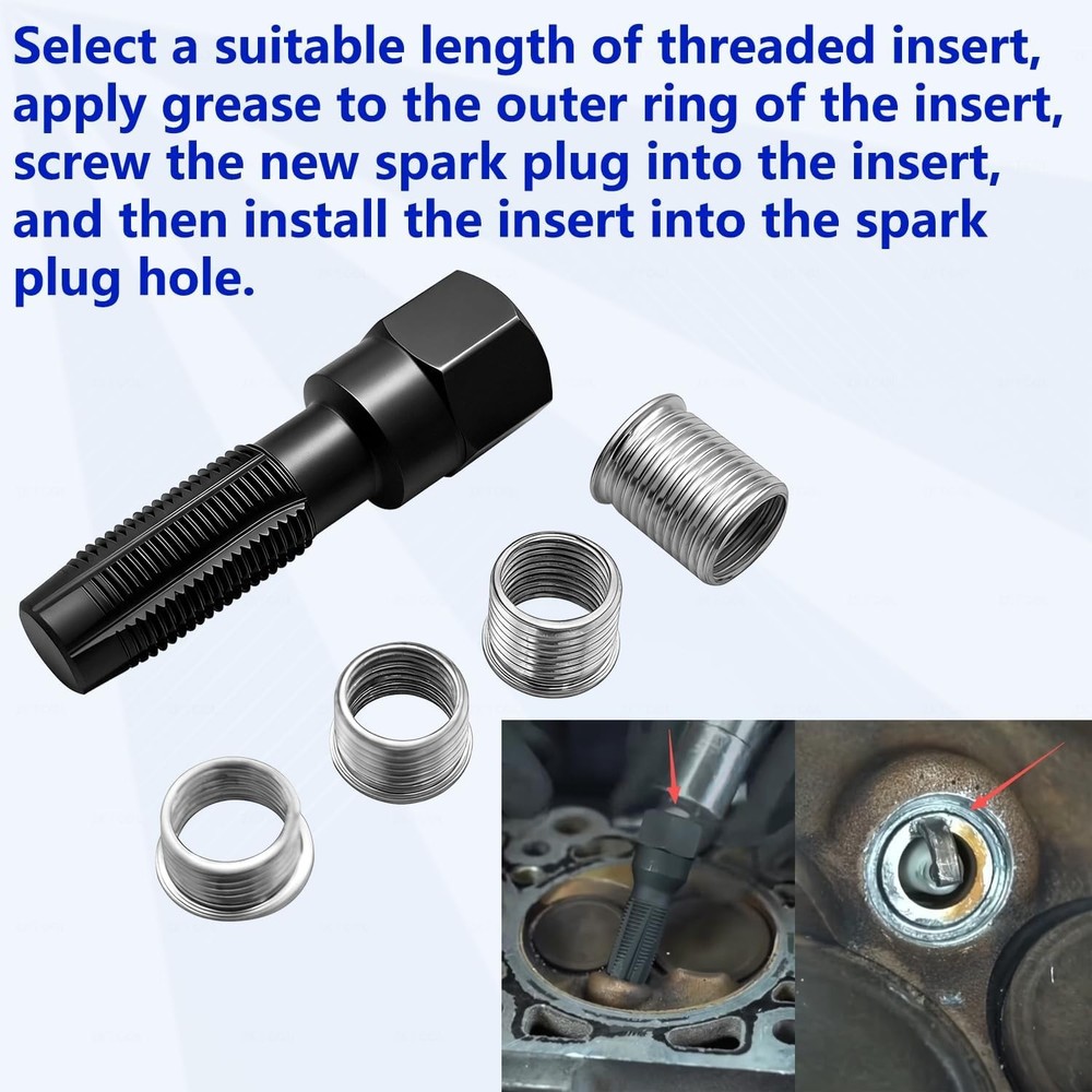 Spark Plug Thread Repair Kit FOR M14x1.25 Cylinder Head Rethread Tool Insert Kit