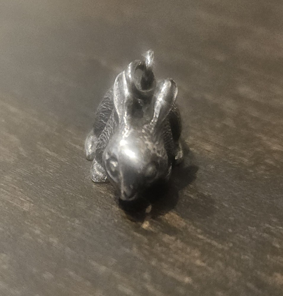 S. KIRK & SON Solid Cast Sterling Silver Miniature "Hare Raiser" Bunny Rabbit