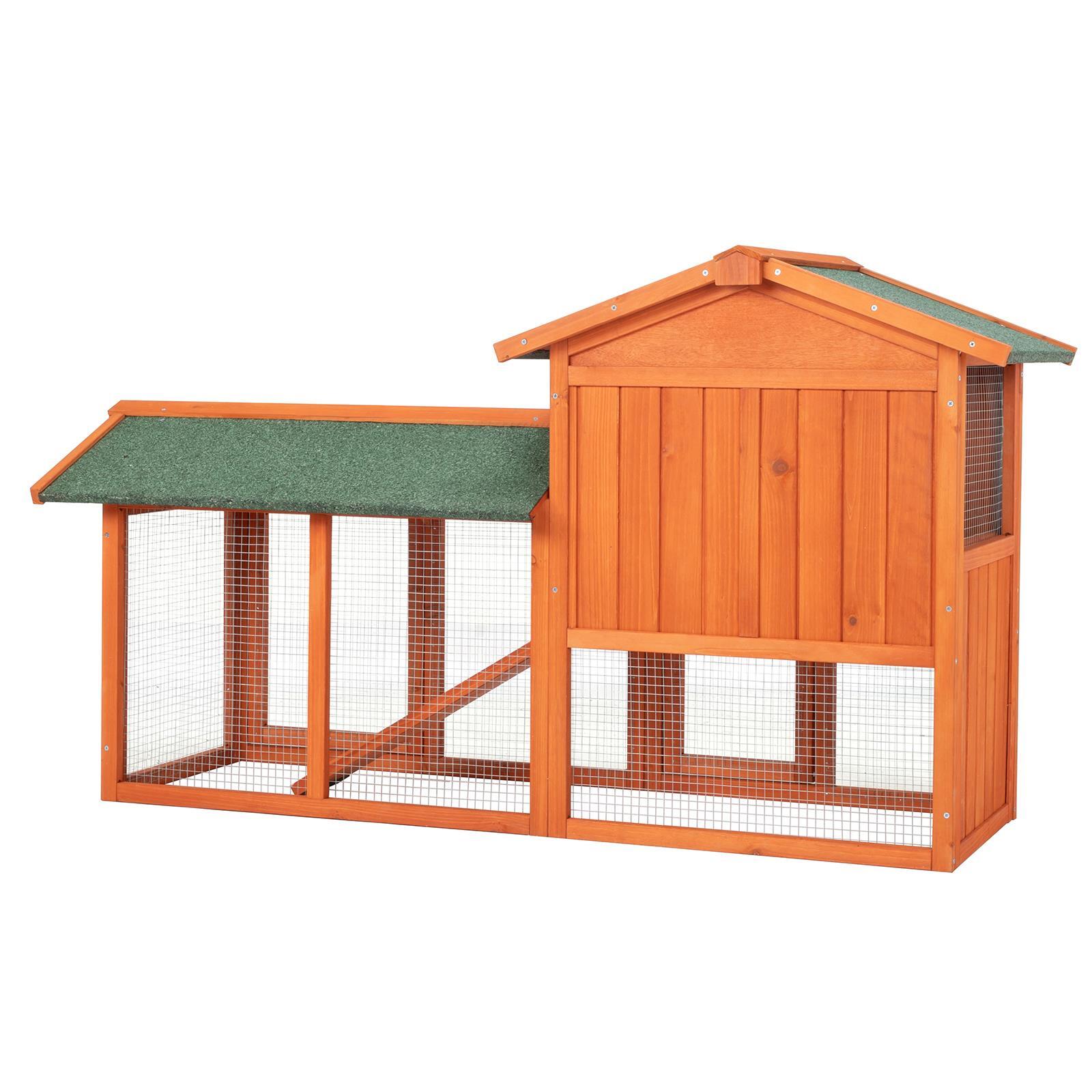 Wooden Chicken Coop Hen House Poultry Hutch Pet Cage w/ Nesting Box Backyard