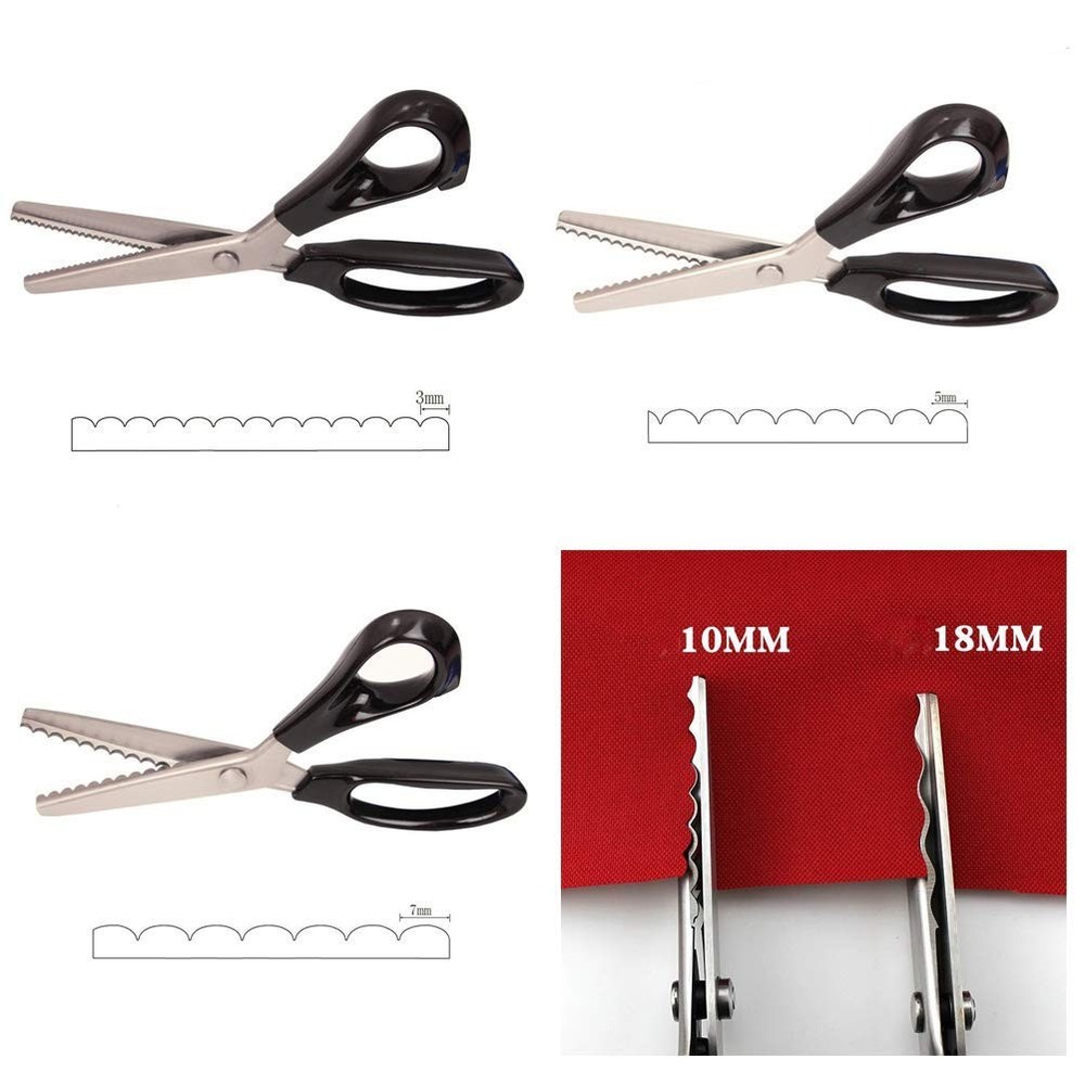 Serrated Scalloped Edge Pinking Shears, Multifunction 10mm,