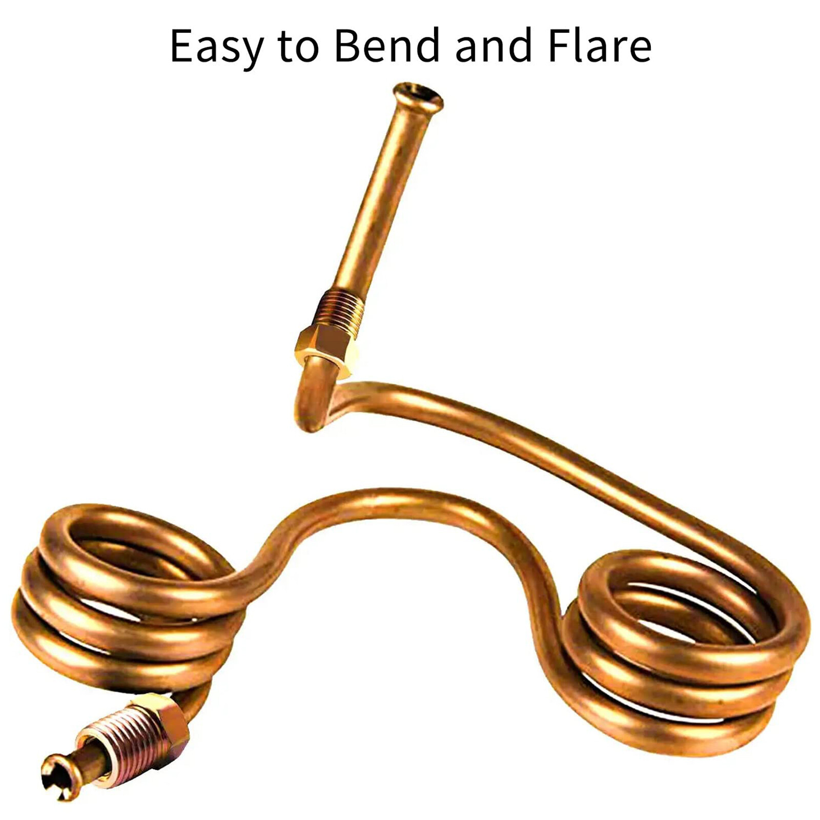 2x Copper Nickel Brake Line Tubing Kit 3/16 OD 25 FT Coil Roll All Size Fitting~