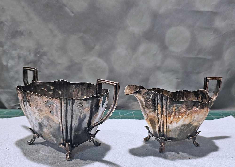 Antique WS&S (William Suckling & Sons) Silverplate Cream & Sugar #793, England