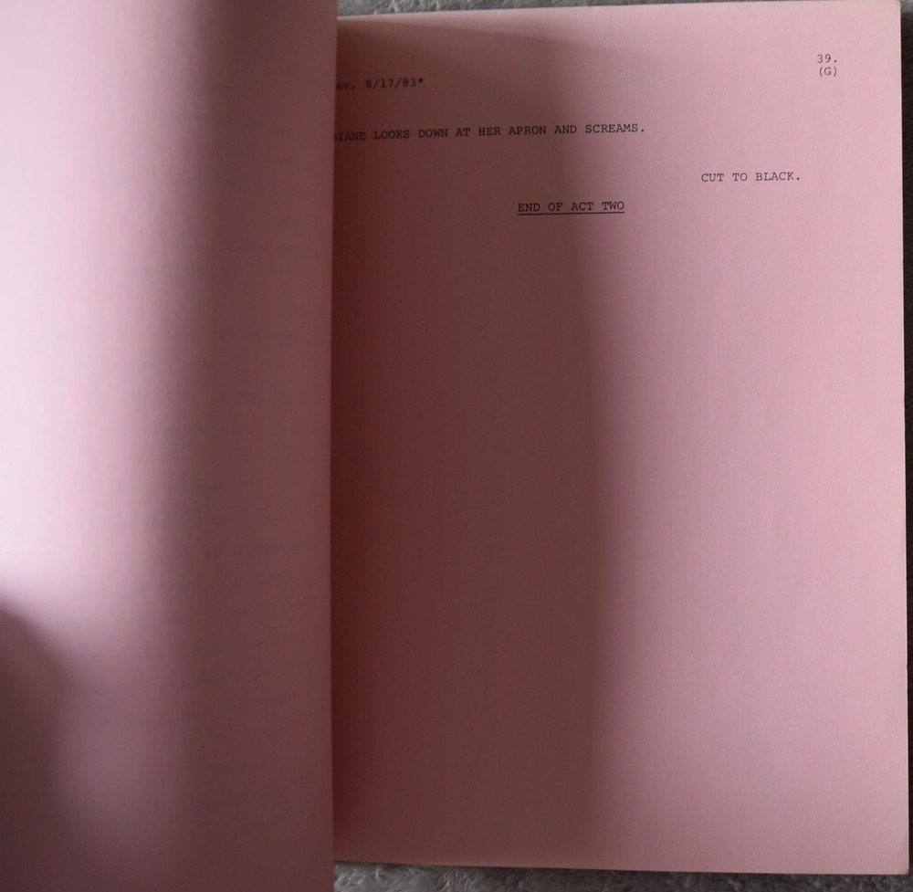 1983 Cheers (Manager Coach) Original Screenplay Script