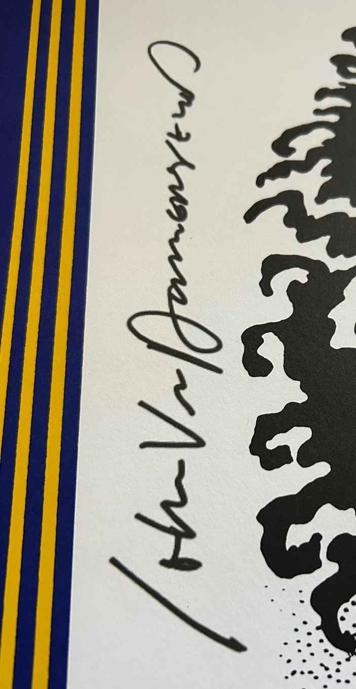 Jimi Hendrix Poster 1968 HAND SIGNED John Van Hamersveld Blue cheer 2004 Ed 4th