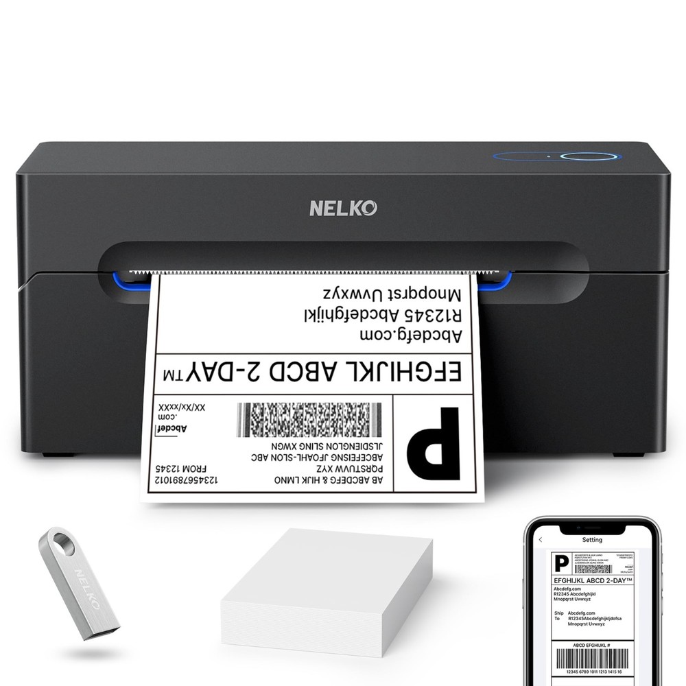 Nelko Bluetooth Thermal Shipping Label Printer, Wireless 4x6 Label Printer