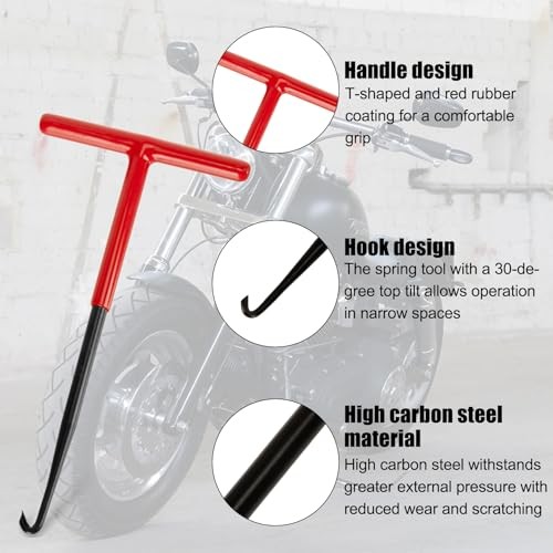 2 Pieces Exhaust Spring Puller Tool - Universal T Shaped Handle Motorcycle