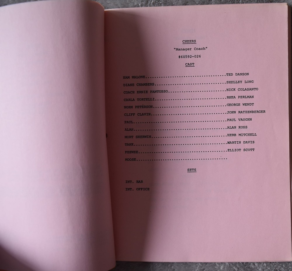 1983 Cheers (Manager Coach) Original Screenplay Script