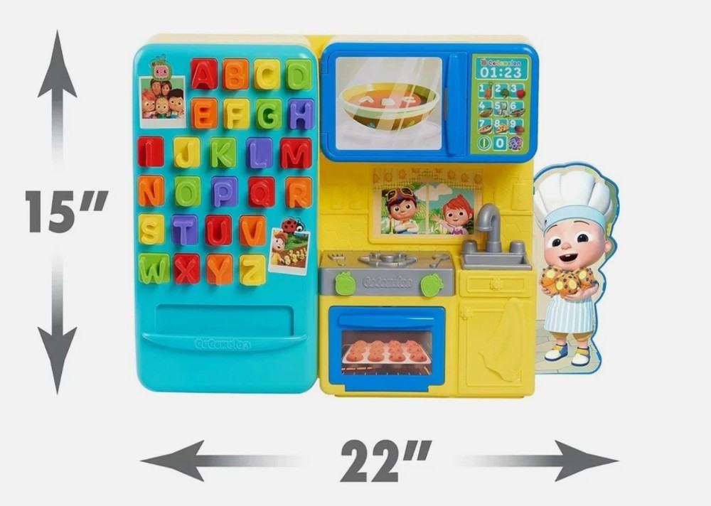 COCOMELON Just Play Learning Kitchen, 34-Pieces, Interactive Playset