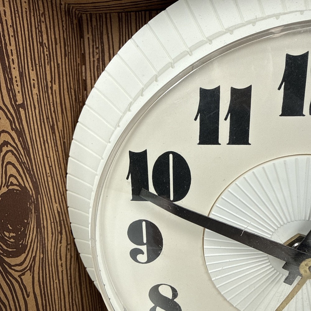 Vtg NOS Mid Century Kitchen Wall Clock Electric Decor