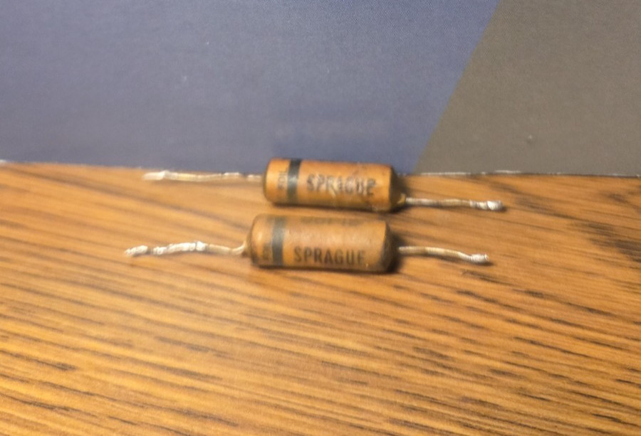 Sprague Wax Capacitor Pair .02 uf 200v TEST .025 /.030 Guitar Cap Fender Gibson
