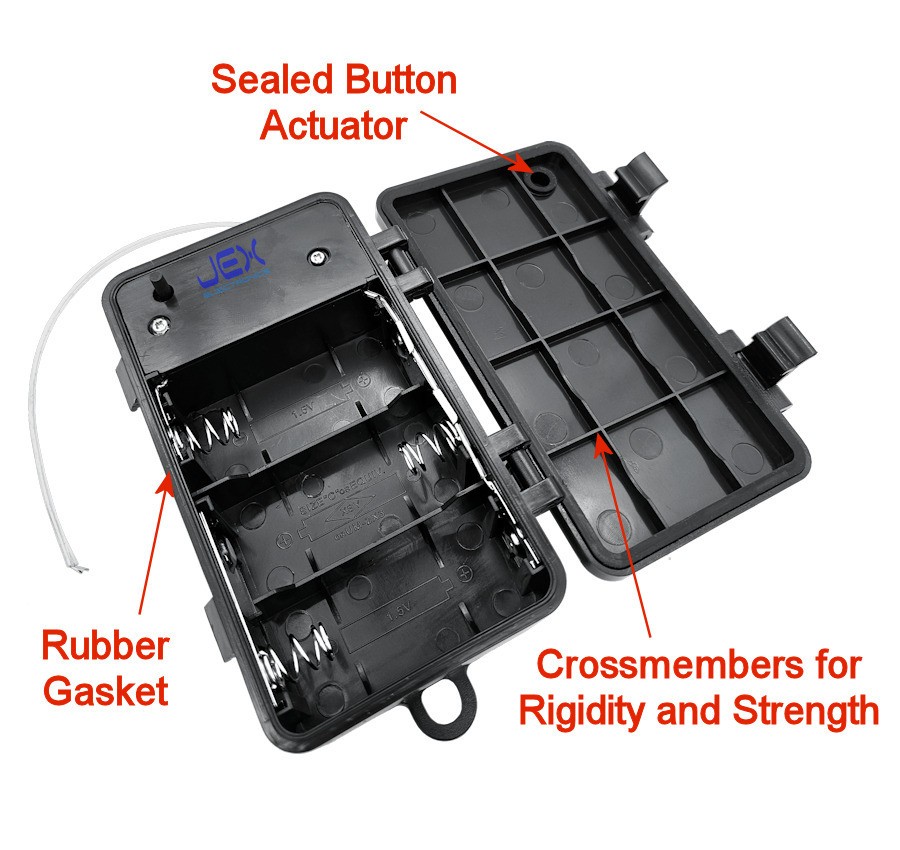 Waterproof Three/3X C DIY Battery Holder Case Box 4.5V With Power Switch & Timer