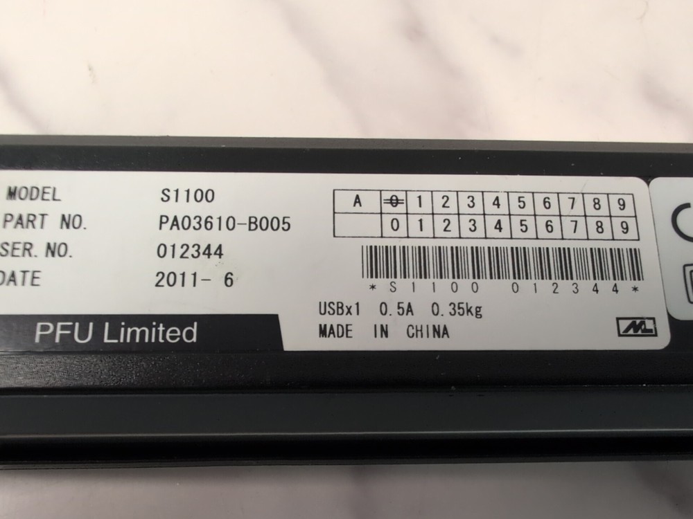 Fujitsu ScanSnap S1100 Portable Document Scanner & USB Cable Tested