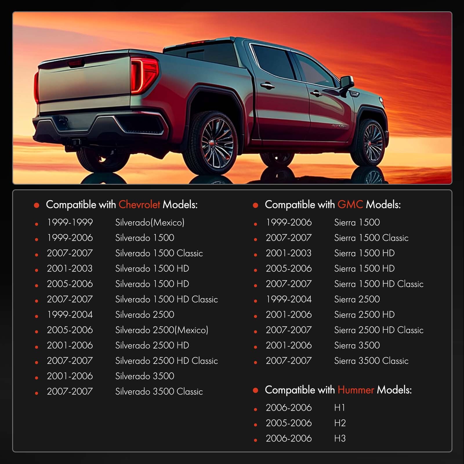 4x LH&RH Tailgate Hinge Insert Kit for Chevy Silverado GMC Sierra 1500 1999-2006