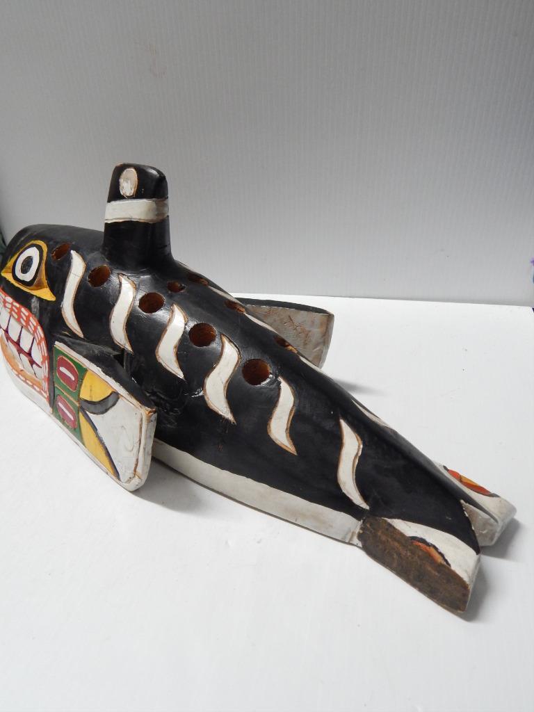 VINTAGE NW COAST INDIAN SLAHAL ORCA KILLER WHALE DSGN GAMBLING GAME PIECE
