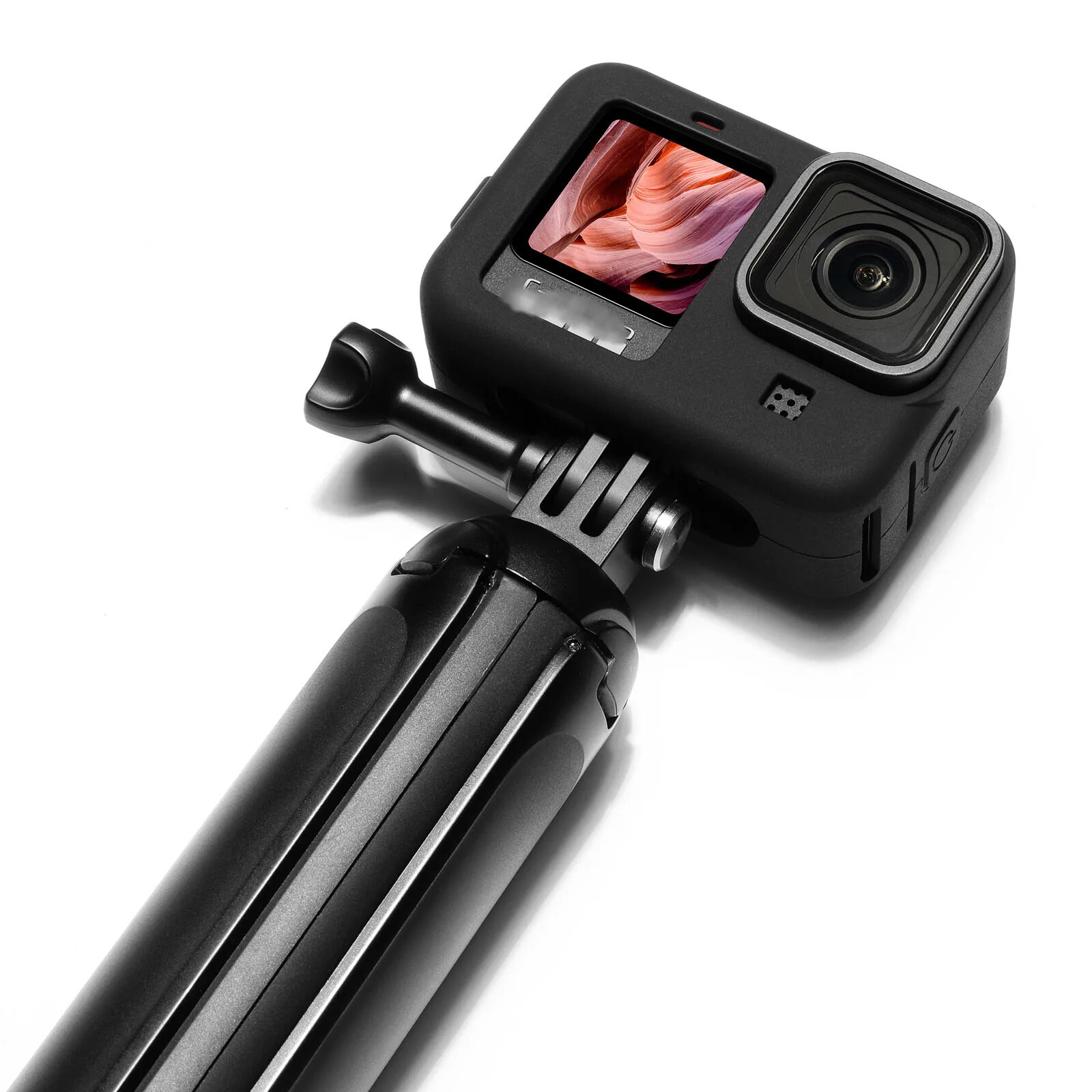 Black Silicone Case for GoPro Hero 12/11/10/9 Screen Protectors Lens Caps Kit