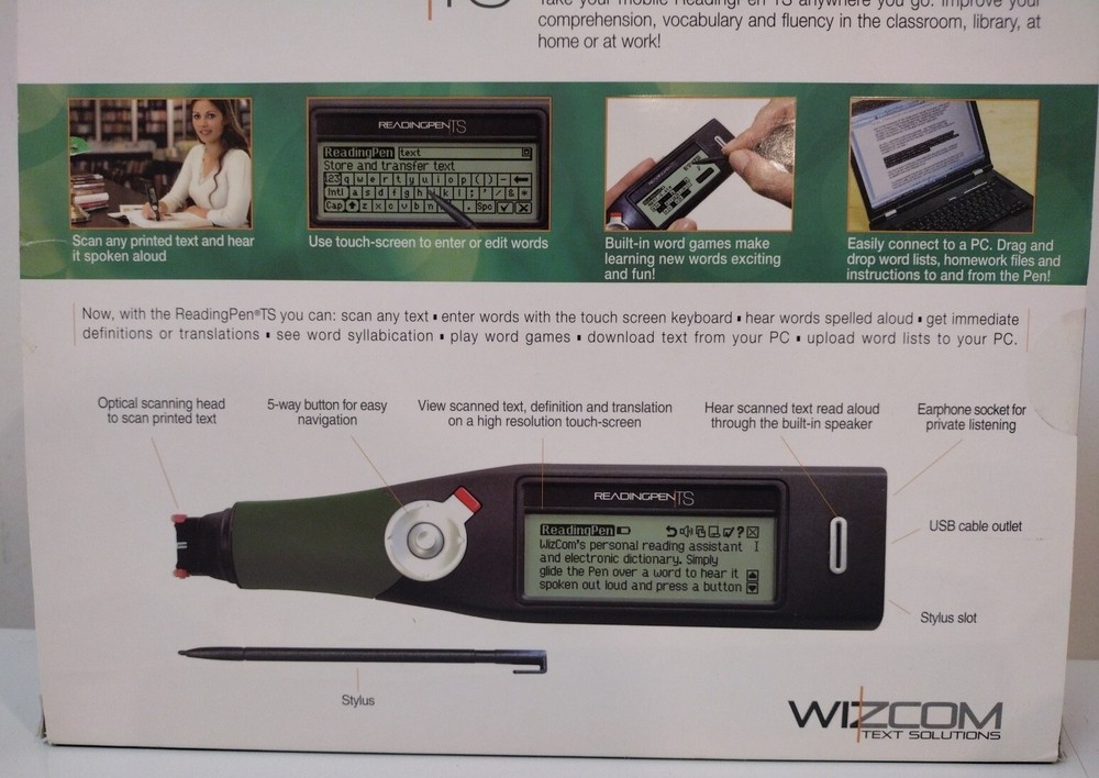 Wizcom ReadingPen TS Text reader ( Personal Reading Assistant With Touch screen)