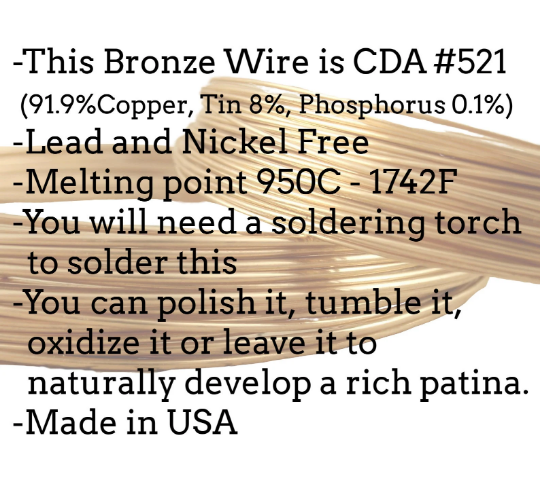 Solid Bronze Wire - Round, Square, and Half Round