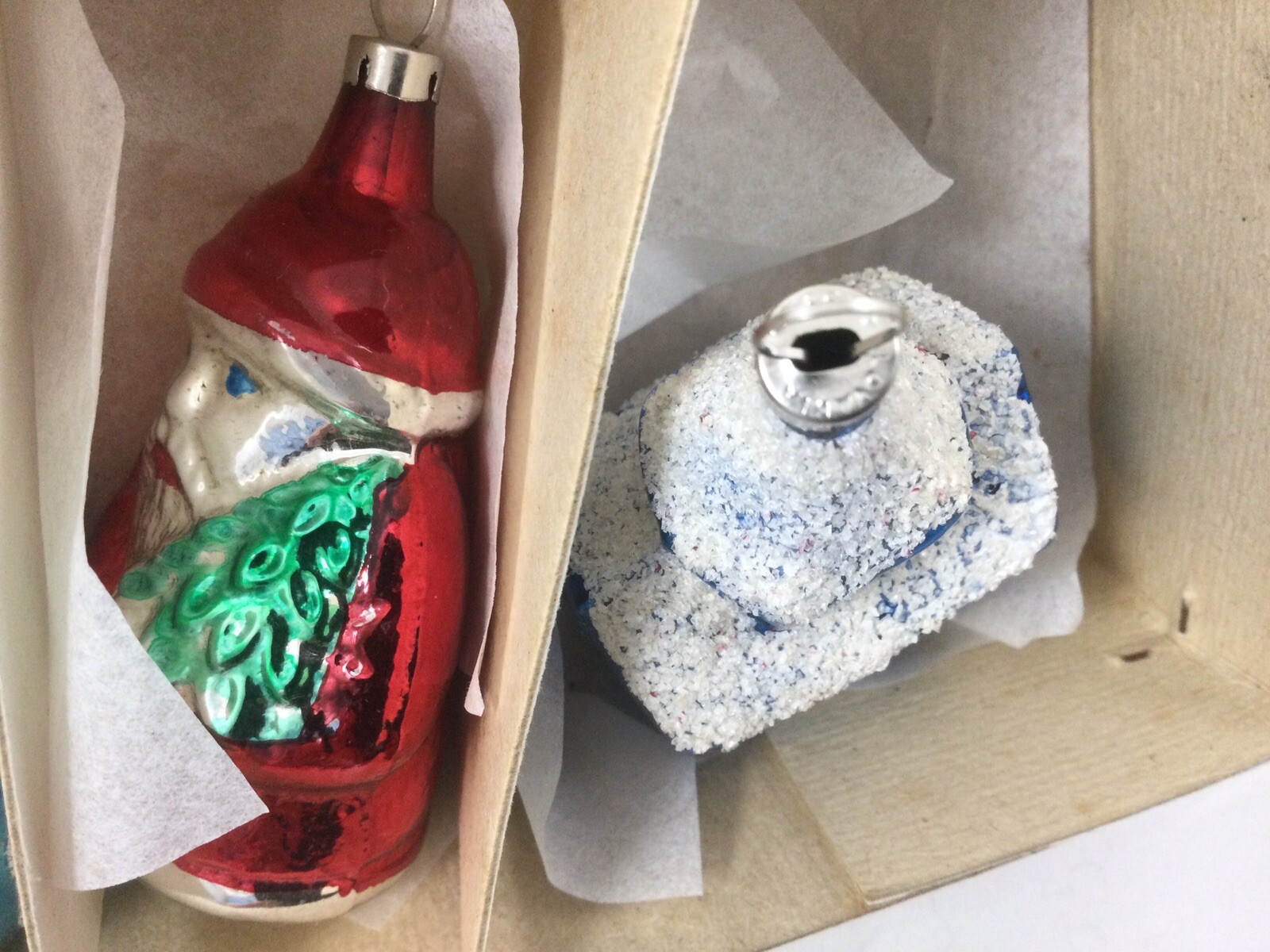 vintage czechoslovakia glass christmas ornament set of 6