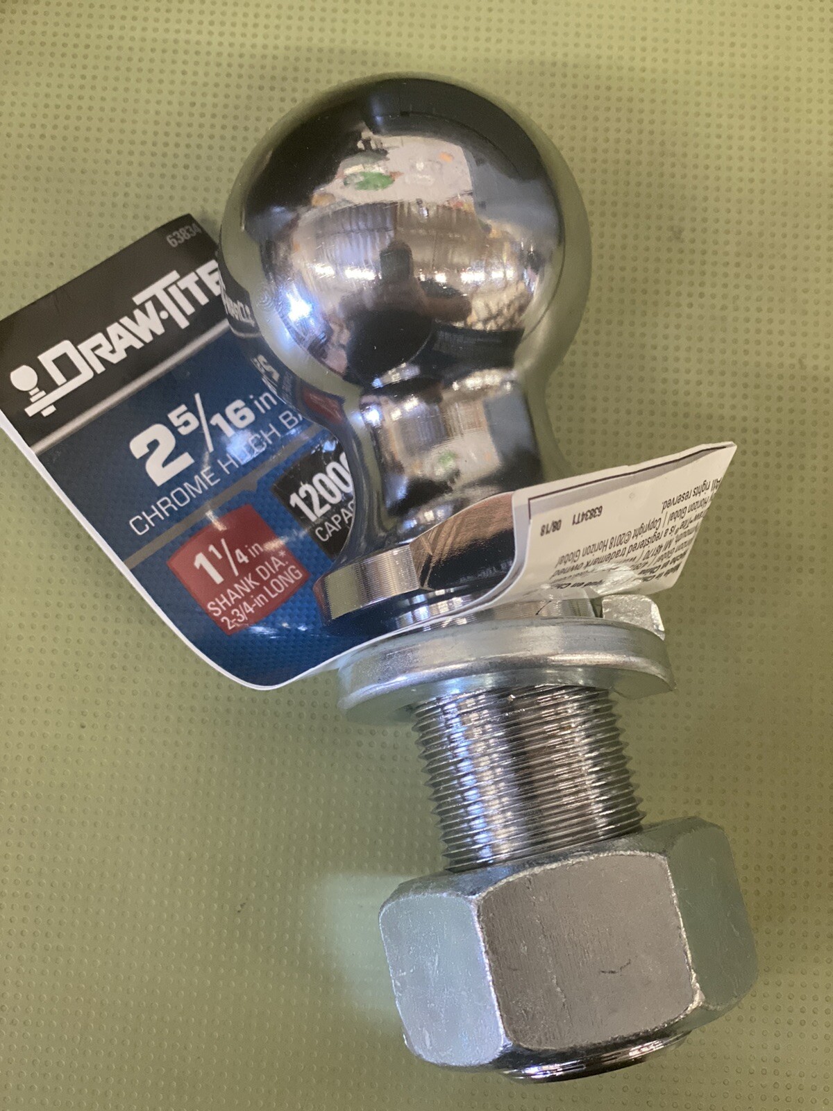 2"  5/16 Tow Ready 63834 Chrome Hitch Ball