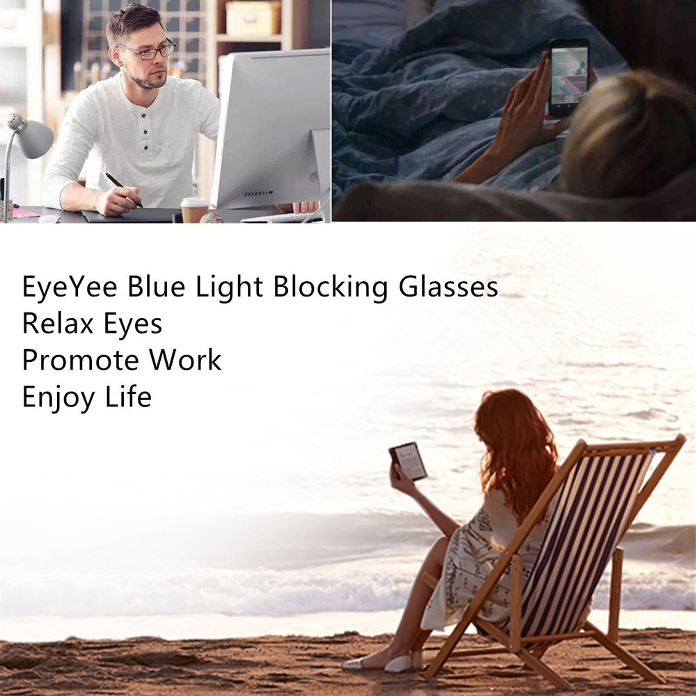 EyeYee Computer Reading Glasses Blue Light Blocking - Reader Eyeglasses Anti Gla