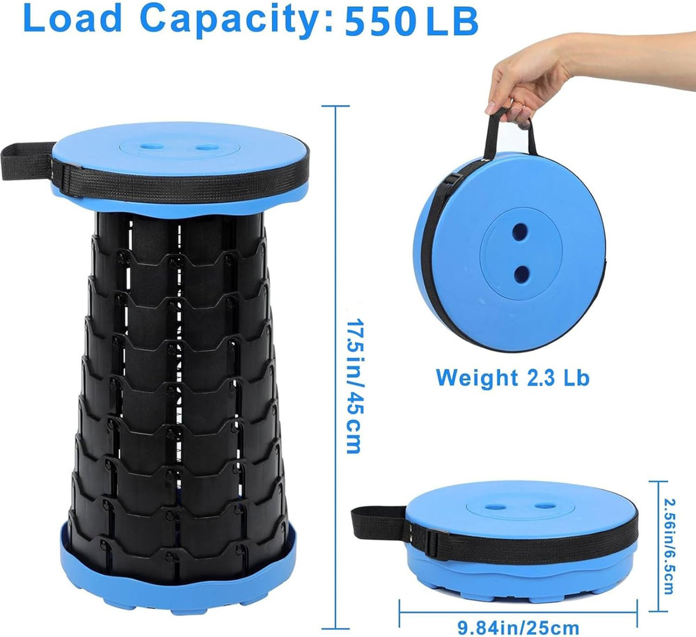 Foldable Telescoping Stool Portable, Retractable Stool for Adults, Upgraded Coll