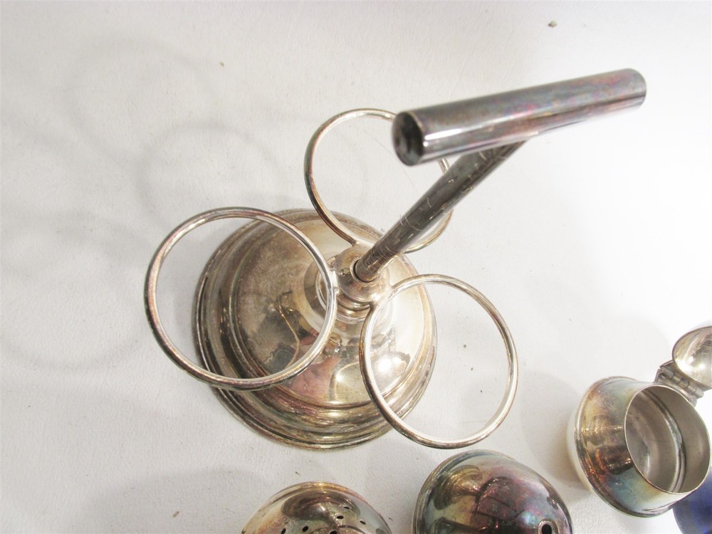 Old Sheffield England Silver Plate Egg Shape Cruet Condiment Set S&P+Mustard
