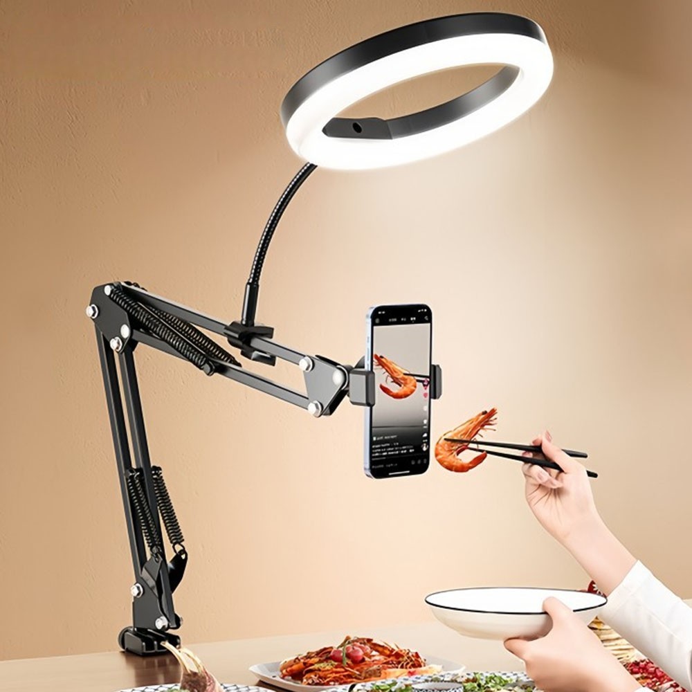 Overhead Camera Phone Mount Selfie Ring Light Desk Tripod for Video Live Stream