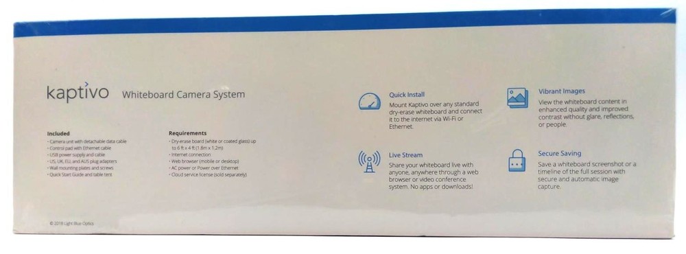 Kaptivo AF-10380-970 Whiteboard Camera System Cloud-Connected Remote Standard