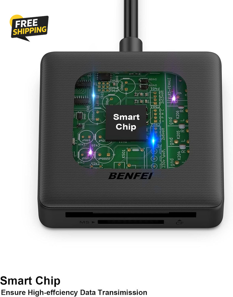 Memory Card Reader, 4In1 USB 3.0 and USB-C to SD Micro SD MS CF Card Reader