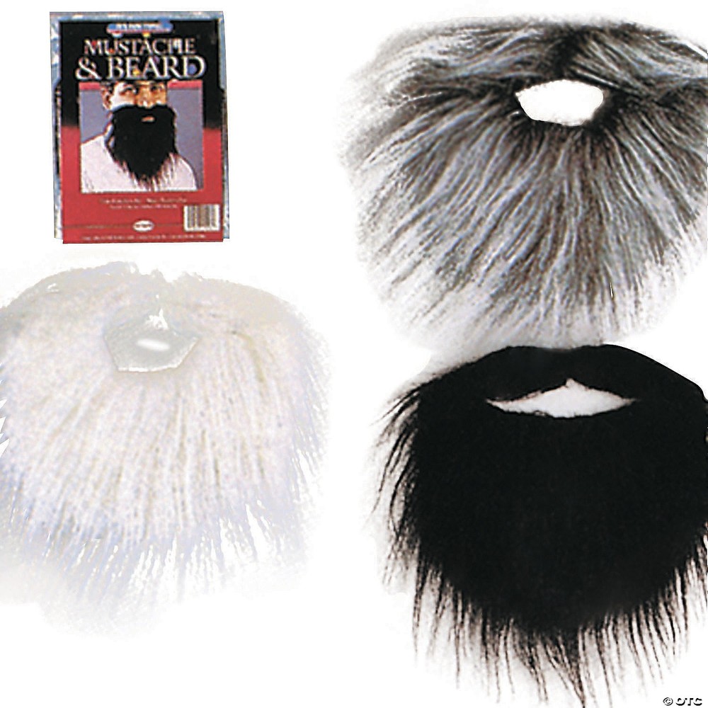 Black Mustache & Long Beard Costume Accessory One Size