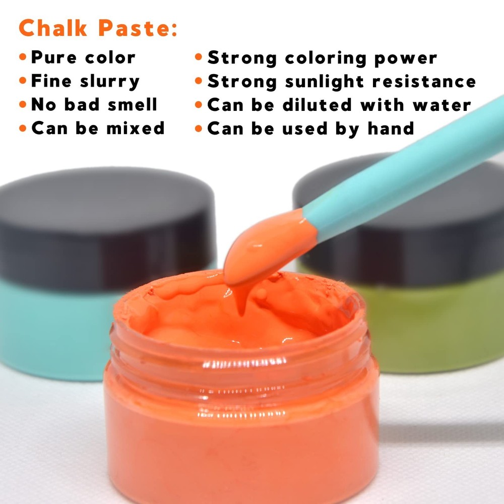 Chalk Paste Paint Set with 3 Silicone Squeegees | Stencil Paint & Silk Screen...