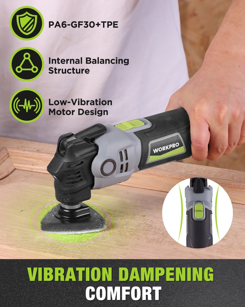 WORKPRO 400W Oscillating Multi-Tool Power Saw Adjustable 6-Speed Control