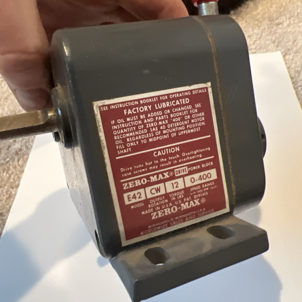 E42 Model Unidirectional Adjustable Speed Drives. ZERO MAX