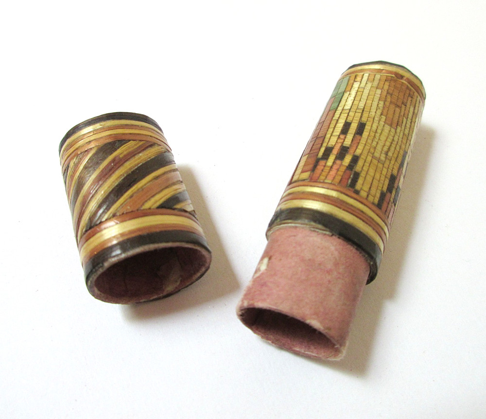 Antique Napoleonic POW Straw Work Needle Case