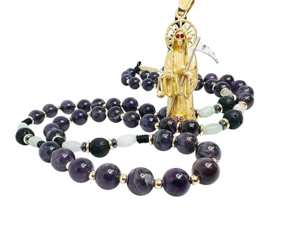 Violet Amethyst Holy Death Rosary