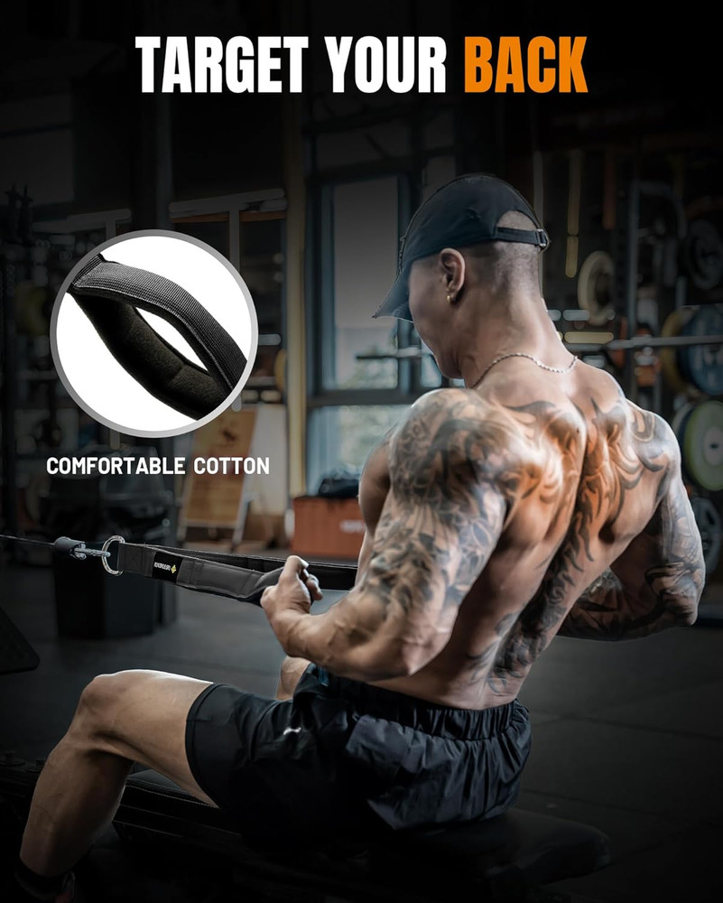 Tricep Rope Cable Attachment Handles Gym Pull Down Pushdown Face Pull