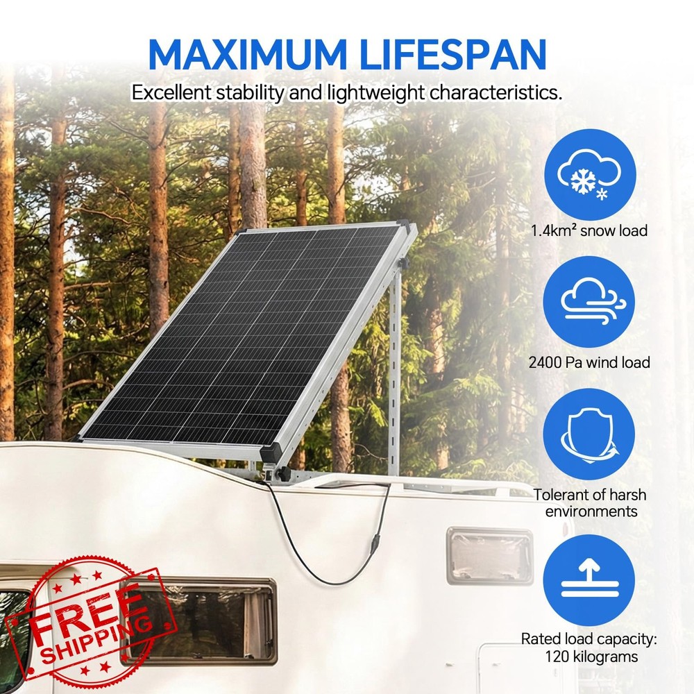 AeternaSol Solar Panel Mount Brackets Adjustable Tilt Windproof