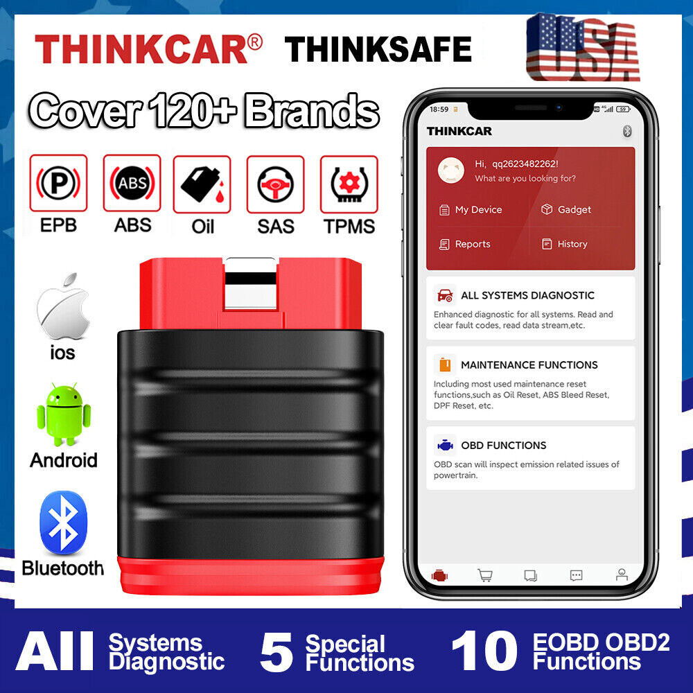 Thinkcar OBD2 Scanner Full System Code Reader Car ABS TPMS Diagnostic Reset Tool