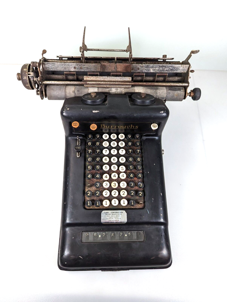Rare Vintage Burroughs Adding Machine 3-754854