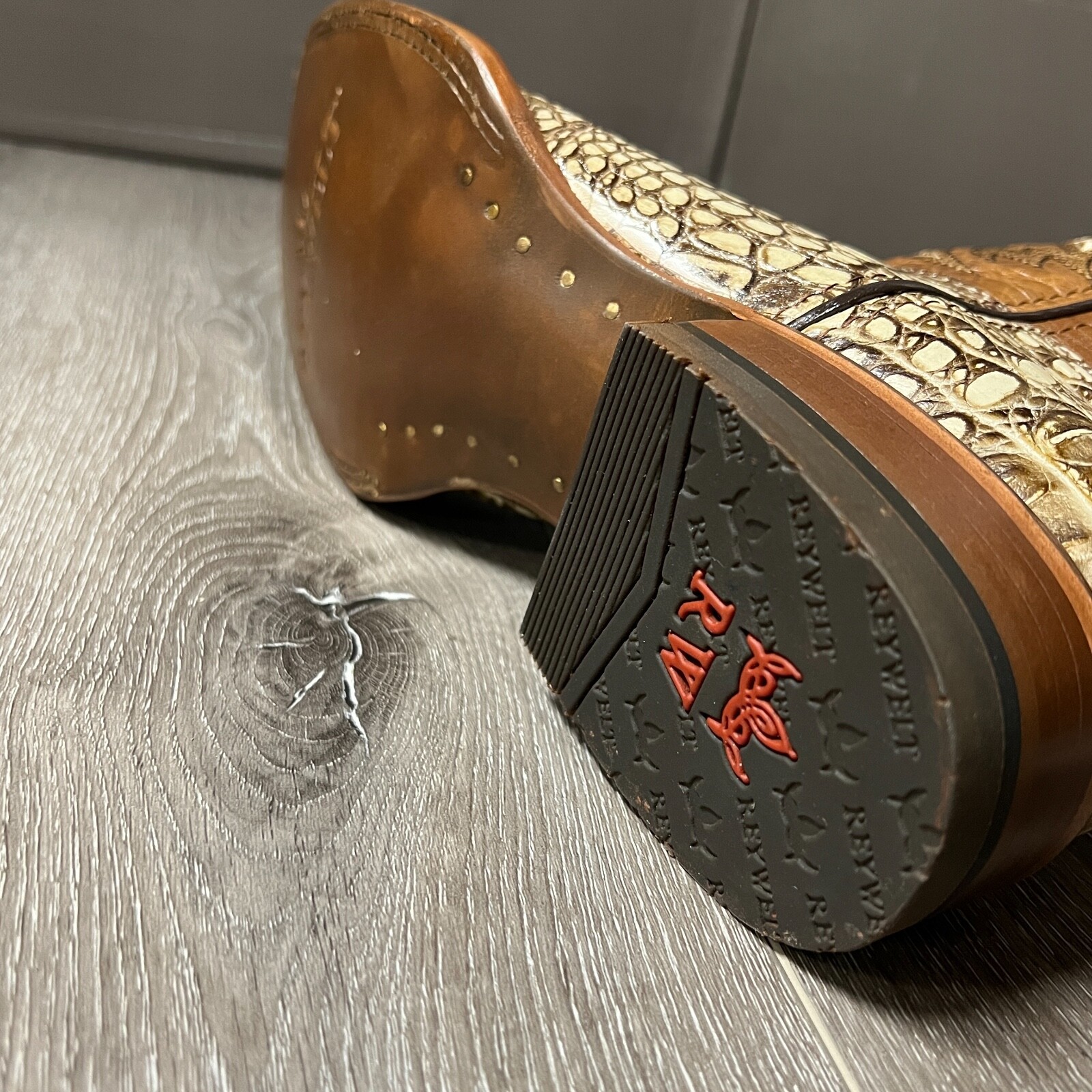 MEN'S RODEO COWBOY ALLIGATOR NECK PRINT WESTERN SQUARE TOE BOOTS MEXICO PRODUCT