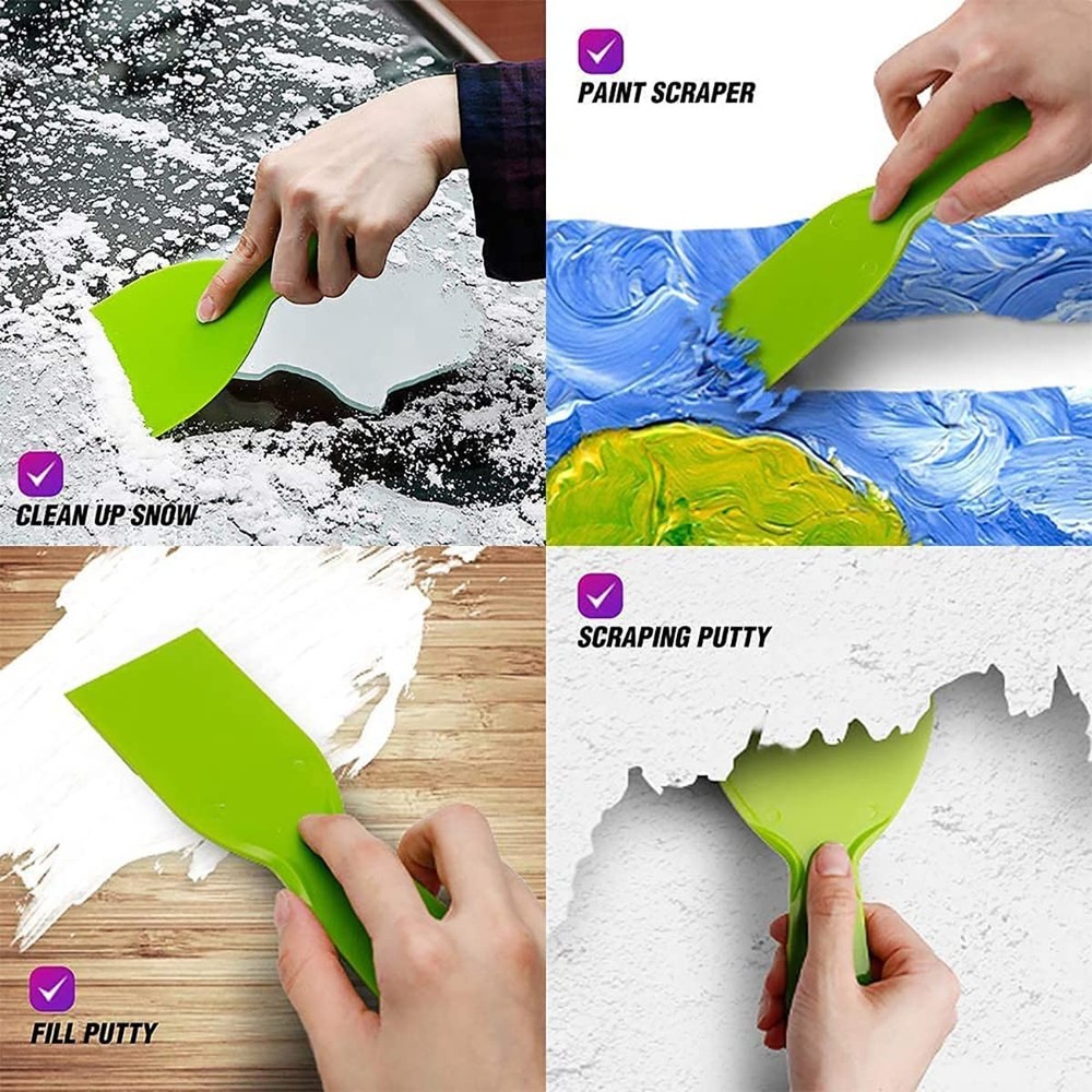 10Pcs Putty Scraper 2" Plastic Flexible Putty Knives,Disposable Spreader Flex...