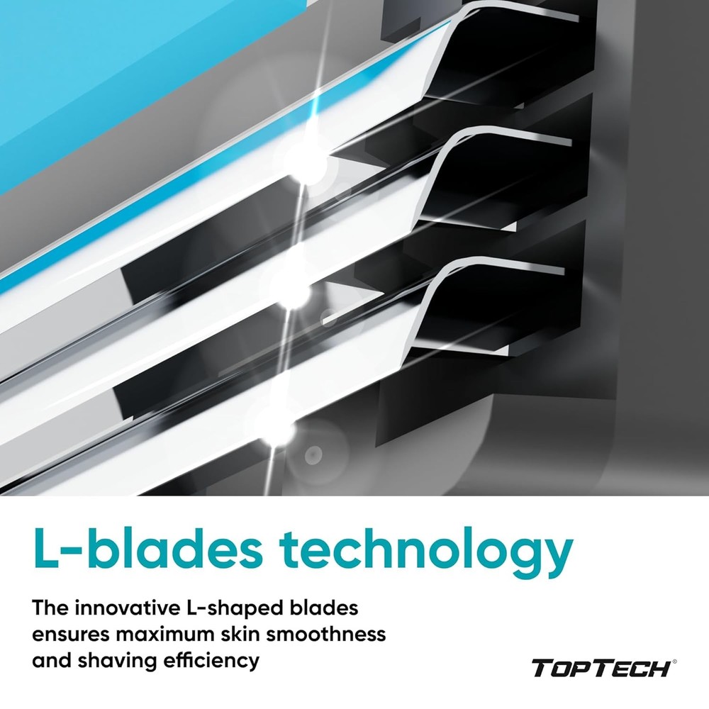 Replaceable Cartridges for Manual Shaving Razor - 3-Blade Technology Refills