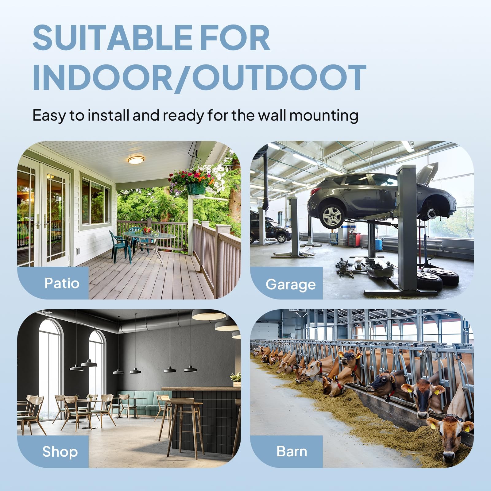 20" Wall Mounted Industrial Fan High Velocity 4710 CFM Oscillating