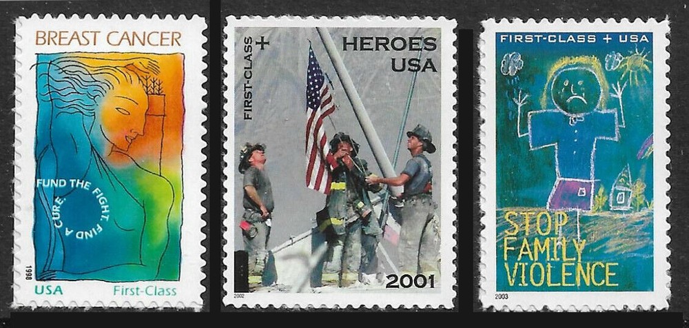 US, #B1-B3 1998-2003 Semi-Postal Issues, 3v,  MNH