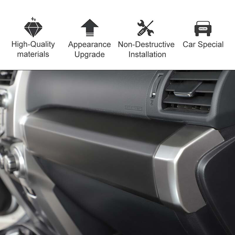 Matte Black Front Side Co-Pilot Dashboard Passenger Trim Cover For 4Runner 2010+