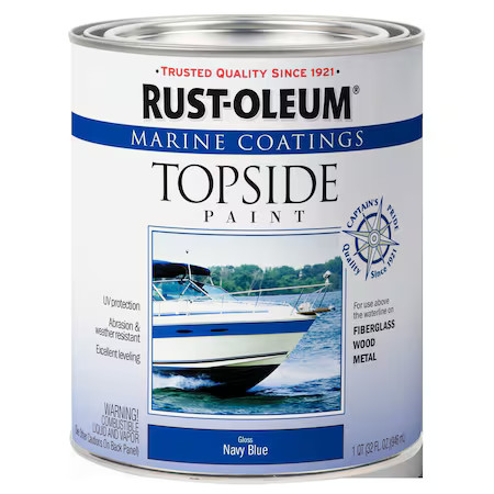 Rust-Oleum 207002 Marine Coatings Topside Paint, Gloss, Navy Blue, 1 Quart